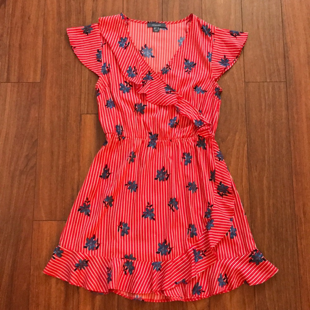 Floral red sun dress